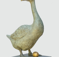 Aesops Goose and Golden Egg Garden Sculpture